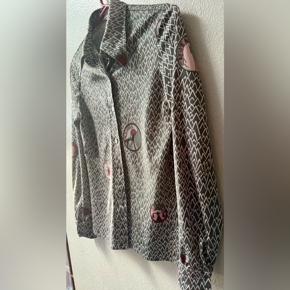 VINTAGE JONES NEW YORK ASTROLOGY BUTTON DOWN BLOUSE WOMENS SIZE 10~RARE!! - Picture 5 of 14